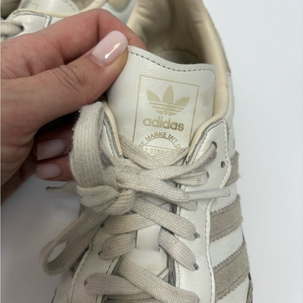 adidas Samba Leather White Brown Lace Up Rubber Outsole Womans Athletic Shoes8.5 - Picture 6 of 9
